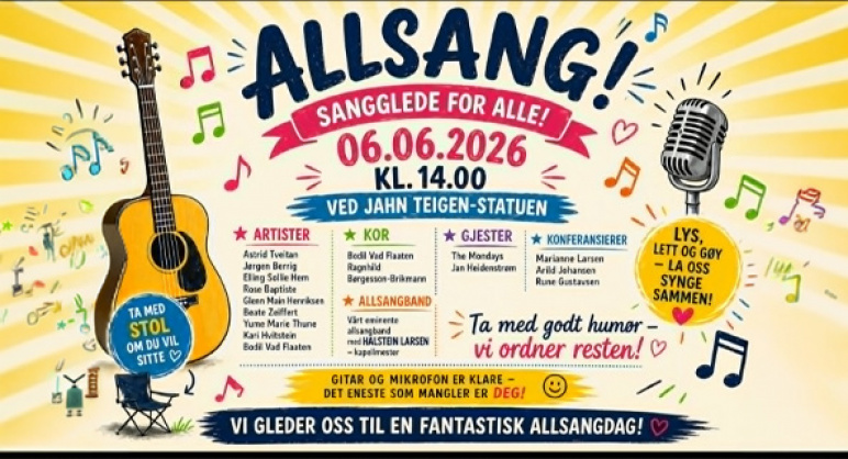 Allsang ved Jahn Teigen statuen